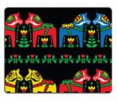 Mousepads Swedish Dala horse folk art seamless pattern on black IMAGE 33239286 by MSD Mat Customized Desktop Laptop Gaming Mouse Pad by MSD