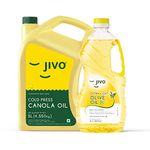 Jivo Canola Cold Press Edible Oil 5L with Extra light Olive Oil 2L | Pack of 2 | Healthy Cooking Oil for Daily use| Recommended by Indian Medical Association| Lowest in Saturated Fat(7 Litre)