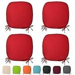 Set Of 4 Beautiful REMOVABLE ,Foam,Dining Garden Chair Cushion Seat Pads With Ties (Red)