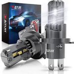 KATUR H4 LED Headlight Bulbs, 90W 18000LM 6000K Xenon White Wireless H4 Headlight Bulb Hi/Lo Beam Conversion Kit Halogen Replacement Bulb 1:1 Mini Size Plug and Play 9003 HB2 Fog Light, Pack of 2