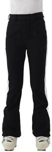 HIGH EXPERIENCE Womens Ski Pants Slim Fit Soft Shell Snow Fleece Lined Snowboard Fitted Insulated Waterproof Windproof Warm (Black, Small)