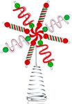 Ornativity Candy Snowflake Tree Topper - Peppermint Candy Cane Sour Belt Jelly Licorice Star Snowflakes Christmas Tree Top Decorations Xmas Holiday Toppers Decor 10"