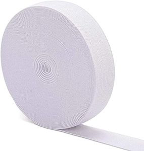 Elastic Band Elastic for Sewing 1 inch Wide Waistband | 25mm x 11 Yards | Elasticos para Costura | DENSCO White Knit Elastic Spool High Elasticity (White | 25 MM | 12 Yards)