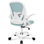 Office Chair Primy Ergonomic Desk Chair with Adjustable Lumbar Support and Height, Swivel Breathable Desk Mesh Computer Chair with Flip up Armrests for Conference Room（Light Blue）