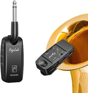POGOLAB UHF Wireless Saxophone System, Rechargeable Sax Microphone Pickup System, 164 Feet Transmission, Clip-On Transmitter with Treble/Bass/Middle Adjustment, for Sax Trumpet Brass