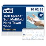 Tork Xpress Soft Multifold Hand Towels 100289 - H2 Premium Paper Hand Towels with High-Absorbency - Large, 2-Ply, White - 21 x 150 Sheets