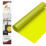 Firefly Craft Fluorescent Heat Transfer Vinyl for Silhouette and Cricut, 12.5 Inch by 5 Feet Roll, Bright Yellow