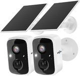 Hiseeu Solar Security Cameras Wireless Outdoor 2 Pack, Battery Powered 3K 4MP wifi Cameras for Home Surveillance, PIR/AI Motion Detection, Waterproof, Color Night Vision, 2-Way Audio, Cloud/SD Storage