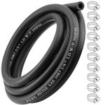 Xaugiry 3/8 inch,10 Ft Fuel Line Hose Push Lock NBR Rubber SAE 30R7 300PSI,10 pcs 13-19 Clamps,for Automotive Fuel Systems Engines