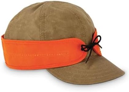 Stormy Kromer The Insulated Waxed Cotton Cap, Sand/Blaze Orange, Size 8