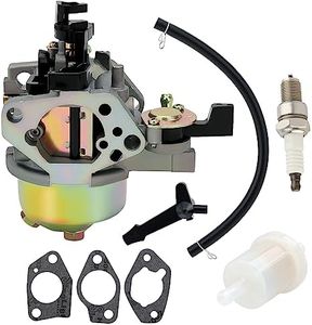GX390 Carburateur avec filtre à carburant Bougie d'allumage compatible avec Honda GX390 13HP Moteur 4 temps Tondeuse Motoculteur Remplacement 16100-ZF6-V01