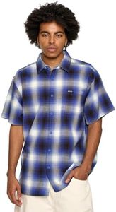G-Style USA Western Casual Plaid Short Sleeve Button Up Shirt SS30 - Royal Blue - 4X-Large