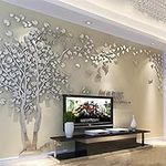 3D DIY Tree Wall Sticker Large Family Bird and Tree Wall Decal Art Mural Stickers Home Decor for Living Room Bedroom Home Decoration TV Backdrop Wall