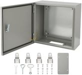 Steel Electrical Box, Stainless Steel Electrical Enclosure Box 16x16x8'', Outdoor Junction Box IP66 Waterproof & Dustproof, Universal Electrical Box with Lock & Mounting Plate