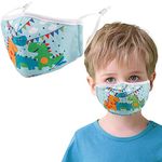 Gyothrig Kids Reusable Face Covering Washable Uk Protection Facial Skin Mouth Nose Shield Breathable Anti Smoke Pollution Bike Motorcycle Sport (Dinosaur2)