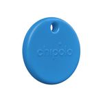 Chipolo POP Tracker Tag - Colorful, Compatible, Loud Bluetooth Tracker with Call Your Phone & Out of Range Alert, Works with Apple Find My or Google's Find My Device (Blue)
