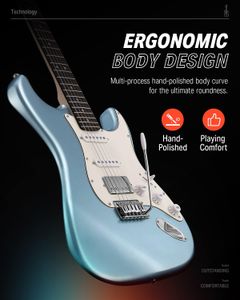 Donner 39" Electric Guitar Kit – Ice Blue, Beginner Set