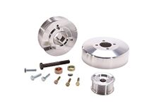 BBK Performance 15550 Underdrive Performance Pulley Kit - CNC Machined Aluminum 8-Rib for Ford F Series Truck, Expedition 4.6L, 5.4L - 3 Piece