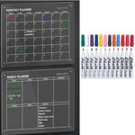 Volcanics Acrylic Magnetic Weekly and Monthly Planner Set + Liquid Chalk Wet Erase Markers