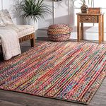 Habere India-All the Cultures Fabricating India Jute Carpet for Living Room, Jute Floor Mat, Rugs for Living Room, Jute Centre Table Carpet (Multi Color, 4 * 6 Rectangular)