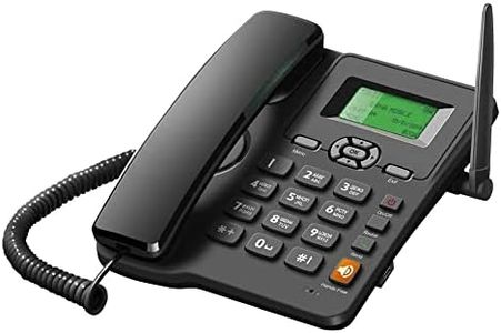 Sunydog Teléfono con Tarjeta Sim Gsm,Teléfono Inalámbrico Soporte para Teléfono de Escritorio Gsm 850/900/1800/1900 Mhz Tarjeta Dual 2g con Antena Radio Reloj Despertador Función para El Hogar
