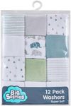 Big Softies Supersoft Spot Baby Washers 12 Piece Set, Green, 12 Count