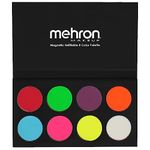 Mehron Makeup Paradise FX Face & Body Paint 8 Color Palette (Neon UV Glow) -Black Light Makeup Palette, Special Effects, UV Glow, Rave Accessories,