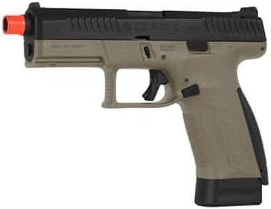 ASG CZ P-10C CO2 Airsoft Pistol - Blowback Airsoft Gun - Adjustable Hop-Up/Metal Slide/Threaded Barrel/Optic Ready/Dual Tone Black/FDE - 6mm Airsoft BB Gun