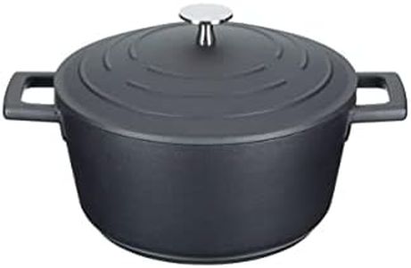 MasterClass Small Casserole Dish with Lid 2.5L/20 cm, Lightweight Cast Aluminium, Induction Hob and Oven Safe, Black