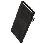 fitBAG Classic Black custom tailored sleeve for BlackBerry Z10 | Made in Germany | Genuine Alcantara pouch case cover with MicroFibre lining for display cleaning