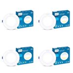 PHILIPS StarFit 7-watt Round LED Downlighter | 3 Colors in 1 Concealed JB LED Downlight | LED Ceiling Light for Home and Hall | Cut Out: 3 inch, Color: Tunable White, Pack of 4