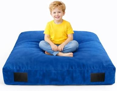 Uhealpia Crash Pad for Kids Sensory – Autism Sensory Crash Pad & Crash Mat, Soft High Density Foam Landing Pad with Washable Velvet Cover for Indoor Play & Sensory Gym, 5×5 FT, Indigo