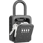 Key Lock Box, [No Installation Require] Diyife Portable Outdoor Lock Box for Keys with Removable Shackle, 5 Keys Capacity, Weatherproof 4-Digit Combination Key Safe for Home Garage AirBnb Office