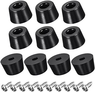 uxcell 0.63" W x 0.39" H Round Rubber Bumper Feet, Stainless Steel Screws and Washer for Furniture, Electronics, Non-Slip 30pcs