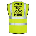 The World Of Wall Art Personalised Printed Reflective Hi-Vis High-Viz Visibility Safety Vest/Waistcoat Customised (Large)