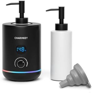 CHARMKEY Massage Oil Warmer Black, 2 Oil Bottle Dispensers & 2 Silicone Funnels, Digital Heater for SPA, Oil Lotion Cream for Salon, Barber Shops, Home