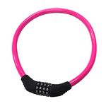 Sanwo Security Bike Lock 4 Digit Resettable Combination Cable Lock for Bicycle, 2 Feet x 1/2 Inch (Pink)