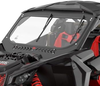 KEMIMOTO X3 Glass Windshield with Sliding Vents Compatible with Can-Am Maverick X3, 8MM Thick DOT Approved Laminated Safety Glass, Scratch Resistant Than Polycarbonate, Includes Dual Manual Wipers