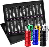 22pcs Tattoo Stainless Steel Tip Set Kit Round/Flat/Diamond RT FT DT Tube + 6 Grips