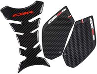 REVSOSTAR Black Real Carbon Look Sticker Decal, Protector Pad for CBR 600RR 2003-2006, Anti Slip, Traction Side, Fuel Knee Grip Decal, Polyvinyl Chloride, Waterproof, Outdoor Usage