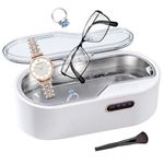 Ultrasonic Jewelry Cleaner for Eyeglasses, 45KHz Professional Eyeglass Cleaner Machine, 450ML Ultrasonic Cleaner for Jewelry Watches Rings Razors Parts