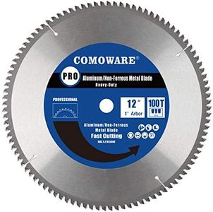 COMOWARE Circular Miter Saw Blade - 12-inch 100 Tooth TCG Metal Saw Blade, 1 inch Arbor Heavy Duty for Aluminum and Non Ferrous Metals