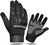 BEAST RAGE Motorcycle Gloves for Men & Women – Touchscreen Compatible, Breathable, Non-Slip Grip, Protective Riding Gloves for Motorbike, Street, Cycling,Touring & Off-Road Racing (BLACK, L)