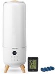 Homedics Ultrasonic Humidifier - Large Deluxe Air Humidifiers for Bedroom, Plants, Office - Top-Fill 1.47-Gallon Tank, Cool Mist, Essential Oil Pads and Built-In Timer, 3 Speed Settings, White