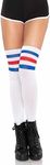 Leg-Avenue Women's-Athletic Three Striped Knee High Socks, Red/White/Blue, One Size