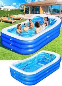 Inflatable Pool with Big Backrest and Seat,Oversized Thickened Large BlowUpPool for Adults,Inflatable Backyard Pools for Adult,Durable Swimming Pools Summer Water Party98 x63