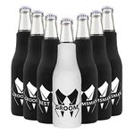 LADY & HOME Set of 7 Stag Party Beer Can Cooler Sleeves - Groom and Groomsman Can Cooler - Collapsible Koozies for Bachelor Party (A21022BK-B-P)