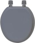 Gray Round Molded Wood Toilet Seat 17 Inches