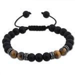 Tigers Eye Bracelet Black Matte Stone Bracelet Friendship Bracelet Beaded Bracelets for Men Bracelet Black Bracelet Valentines Gifts for Him