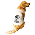 Ruse Pet Finally Going to be a Big Brother Printed Dog Round Neck Sleeveless Vest Tank T-Shirt/Tees Apparel/Clothes/Tees Gift for Dogs(White/XXL)